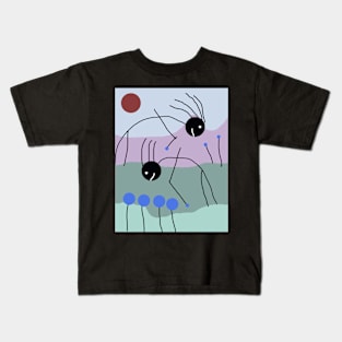 Kids Picking Flowers Stick Figure Kids T-Shirt